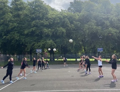 people practicing netball at Victoria Park, Glasgow